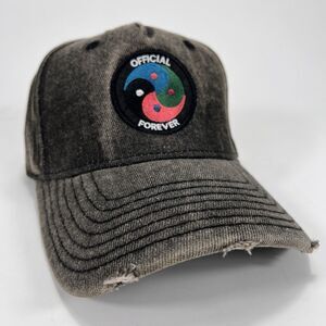 Official Forever Dad Hat Yin‎ Yang Patch Distressed Strapback One Size Gray